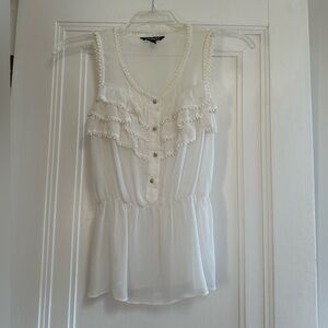Express Sheer White Women’s Top - Size XS